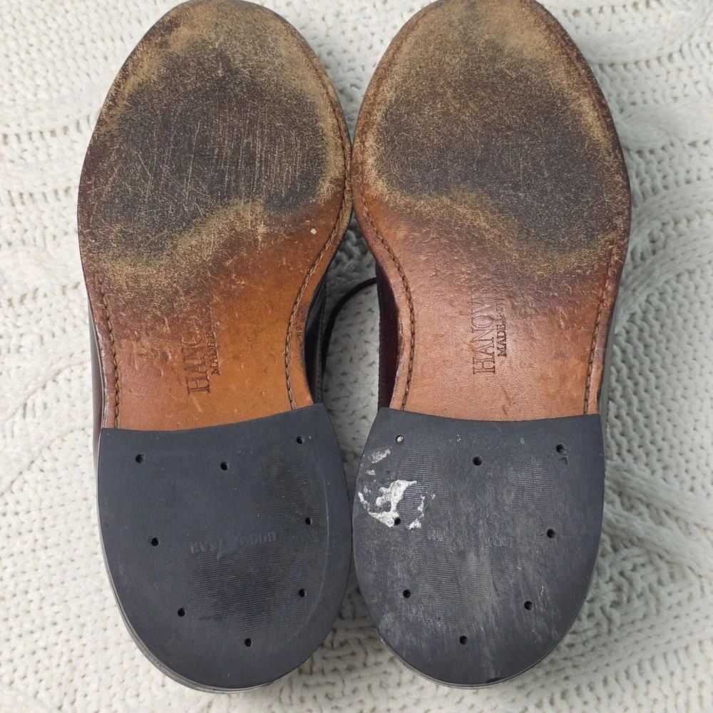 VTG Hanover Shell Cordovan Dress Shoes Mens 9.5 D/B‎ Burgundy Brown Wingtip